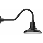 Warehouse Gooseneck Outdoor Wall Light - Black