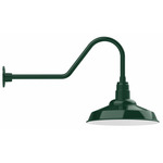 Warehouse Gooseneck Outdoor Wall Light - Forest Green