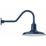 Warehouse Gooseneck Outdoor Wall Light - Navy