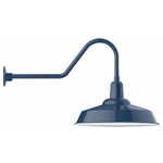 Warehouse Gooseneck Outdoor Wall Light - Navy