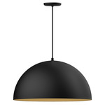 XL Choices Shallow Dome Pendant - Matte Black / Gold