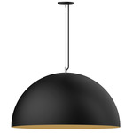 XL Choices Shallow Dome Pendant - Matte Black / Gold