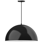 XL Choices Shallow Dome Pendant - Satin Black / White