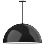 XL Choices Shallow Dome Pendant - Satin Black / White