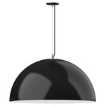 XL Choices Shallow Dome Pendant - Satin Black / White