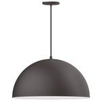 XL Choices Shallow Dome Pendant - Matte Bronze / White