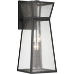 Millford Outdoor Wall Sconce - Matte Black / Clear Seeded