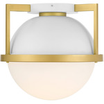 Carlysle Ceiling Light - White / Warm Brass / White Opal