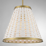 Aster Pendant - Warm Brass / White