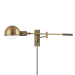 Cannon Plug-In Swing Arm Wall Light - Patina Brass