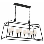 Sylvan Linear Chandelier - Black Forged / Ivory