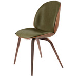 Beetle Veneer Dining Chair - American Walnut / Soft Leather Army / Walnut Veneer