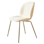 Beetle Veneer Dining Chair - Antique Brass / Karakorum Ivory / Oak Veneer