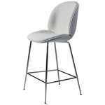 Beetle Upholstered Bar / Counter Chair - Black Chrome / Karakorum Grey