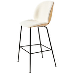 Beetle Veneer Bar / Counter Chair - Black / Karakorum Ivory / Oak Veneer