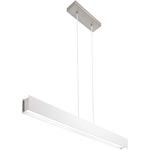 Vandor Linear Pendant - Satin Nickel / White