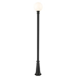 Laurent Outdoor Post Light with Round Post/Hexagon Base - Black / Opal