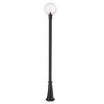 Laurent Outdoor Post Light with Round Post/Hexagon Base - Black / Clear Seedy