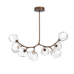 Gem Modern Branch Chandelier - Burnished Bronze / Clear