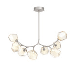 Gem Modern Branch Chandelier - Beige Silver / Amber