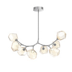 Gem Modern Branch Chandelier - Classic Silver / Amber