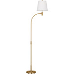 Belmont Extra Large Floor Lamp - Burnished Brass / White Linen