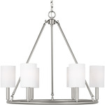 Egmont Chandelier - Brushed Steel / White Linen