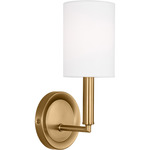 Egmont Wall Sconce - Satin Brass / White Linen