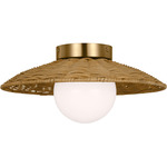 Mari Ceiling Light - Burnished Brass / Rattan