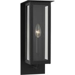 Dresden Outdoor Wall Sconce - Textured Black / Clear