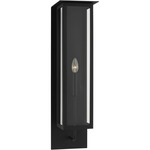 Dresden Outdoor Wall Sconce - Textured Black / Clear