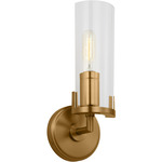 Mezzo Wall Sconce - Burnished Brass / Clear