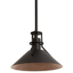 Gus Outdoor Pendant - Black / Black/ Copper