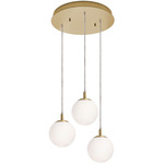 Loretto Round Multi-Light Pendant - Satin Brass / White