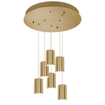 Tyke Round Multi Light Pendant - Satin Brass