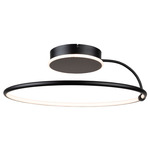 Halo Semi Flush Ceiling Light - Black