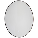 Reflections Round LED Sleek Wall Mirror - Matte Black / Mirror