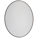 Reflections Round LED Sleek Wall Mirror - Matte Black / Mirror