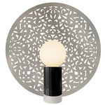 Riad Disc Table Lamp - Brushed Nickel Silver / Black Marble