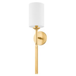 Brewster Wall Sconce - Aged Brass / White Linen