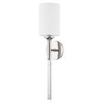 Brewster Wall Sconce - Polished Nickel / White Linen