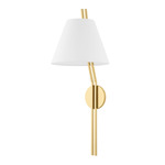 Shokan Wall Sconce - Aged Brass / White Linen