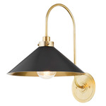 Clivedon Wall Light - Aged Brass / Black/ Aged Brass