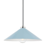 Clivedon Pendant - Polished Nickel / Blue/ Polished Nickel