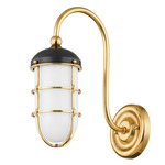 Holkham Wall Sconce - Aged Brass / Distressed Bronze / Opal