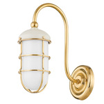 Holkham Wall Sconce - Aged Brass / Off White / Opal