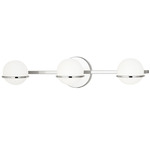 Fusion Centric Bathroom Vanity Light - Brushed Nickel / Opal