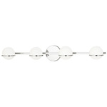 Fusion Centric Bathroom Vanity Light - Brushed Nickel / Opal