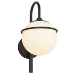 Saturn Outdoor Wall Sconce - Matte Black / Opal