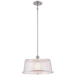 Revere Pendant - Brushed Nickel / Clear Seeded